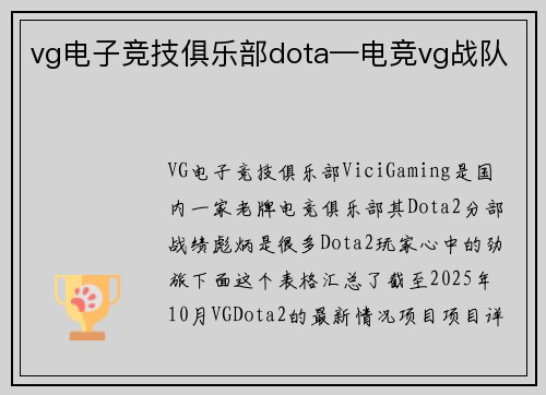 vg电子竞技俱乐部dota—电竞vg战队